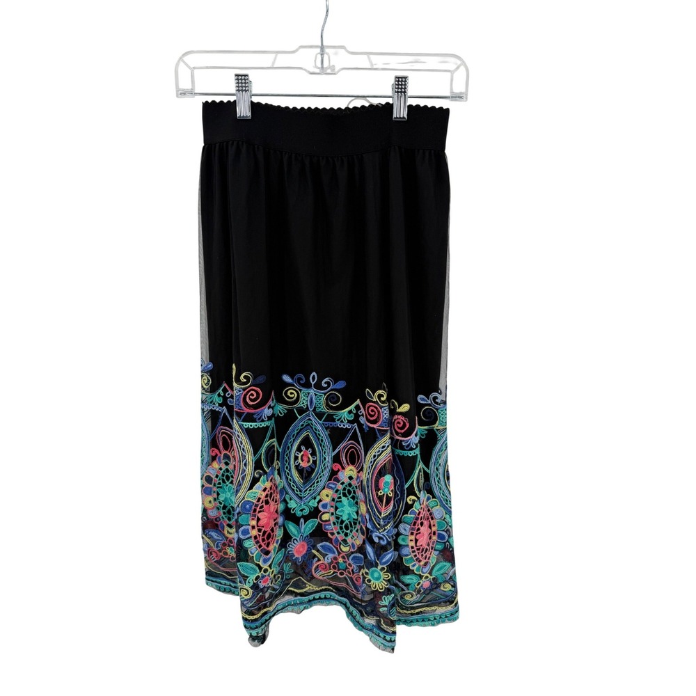 Magic Embroidered Skirt Womens S Mesh Lined‎ Whimsigoth Dark Romantic Fairy